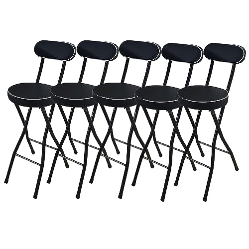 OUBBDVRT Tragbarer Klappstangehocker mit Rückenunterstützung gepolsterter Sitz und Fußstützenschalter Höhe Klappstuhl für Camping Picknick Innen- und Außenbereich 10.65 cm von OUBBDVRT