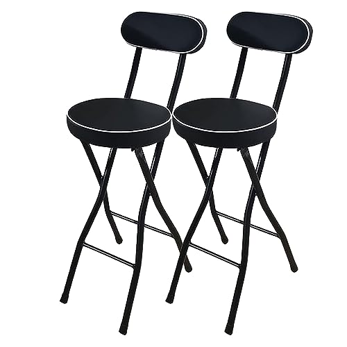 OUBBDVRT Tragbarer Klappstangehocker mit Rückenunterstützung gepolsterter Sitz und Fußstützenschalter Höhe Klappstuhl für Camping Picknick Innen- und Außenbereich 10.65 cm von OUBBDVRT