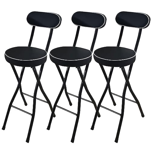 OUBBDVRT Tragbarer Klappstangehocker mit Rückenunterstützung gepolsterter Sitz und Fußstützenschalter Höhe Klappstuhl für Camping Picknick Innen- und Außenbereich 10.65 cm von OUBBDVRT