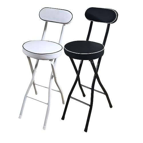 OUBBDVRT Tragbarer Klappstangehocker mit Rückenunterstützung gepolsterter Sitz und Fußstützenschalter Höhe Klappstuhl für Camping Picknick Innen- und Außenbereich 10.65 cm von OUBBDVRT