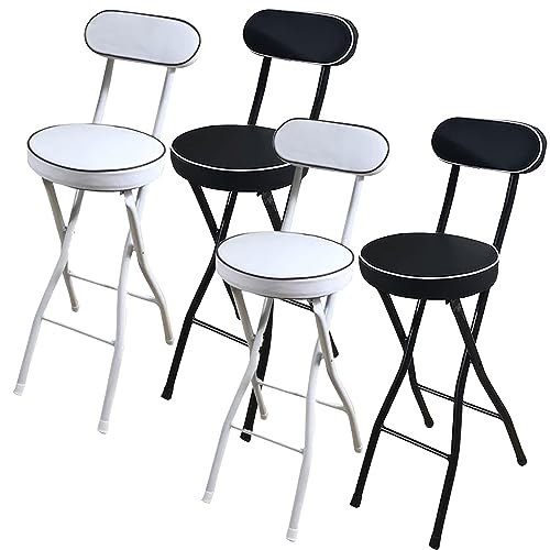 OUBBDVRT Tragbarer Klappstangehocker mit Rückenunterstützung gepolsterter Sitz und Fußstützenschalter Höhe Klappstuhl für Camping Picknick Innen- und Außenbereich 10.65 cm von OUBBDVRT