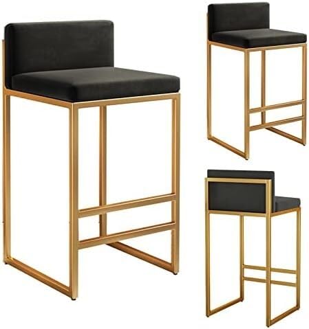 OUBBDVRT Velvet Counter Height Bar Stools Set mit Rückenlehne und Fußstütze Moderne quadratische Rückenstühle für Kitchen Island Home Pub Schwarzes Bein 75 cm 3pcs OUBBDVRT Velvet Counter Height Bar Stools Set mit Rückenlehne und Fußstütze Moderne quadratische Rückenstühle für Kitchen Island Home Pub Schwarzes Bein 75 cm 3pcs von OUBBDVRT