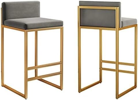 OUBBDVRT Velvet Counter Height Bar Stools Set mit Rückenlehne und Fußstütze Moderne quadratische Rückenstühle für Kitchen Island Home Pub Schwarzes Bein 75 cm 3pcs OUBBDVRT Velvet Counter Height Bar Stools Set mit Rückenlehne und Fußstütze Moderne quadratische Rückenstühle für Kitchen Island Home Pub Schwarzes Bein 75 cm 3pcs von OUBBDVRT