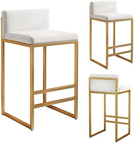 OUBBDVRT Velvet Counter Height Bar Stools Set mit Rückenlehne und Fußstütze Moderne quadratische Rückenstühle für Kitchen Island Home Pub Schwarzes Bein 75 cm 3pcs OUBBDVRT Velvet Counter Height Bar Stools Set mit Rückenlehne und Fußstütze Moderne quadratische Rückenstühle für Kitchen Island Home Pub Schwarzes Bein 75 cm 3pcs von OUBBDVRT