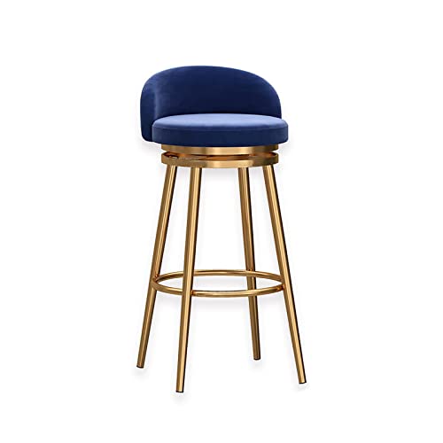 OUBBDVRT Velvet Polster gepolsterte Schwenkbarhocker mit Low Rücken Counter Height Metall Rahmenstuhl für Kücheninsel Esszimmer Terrasse Grauer Set von 1 von OUBBDVRT