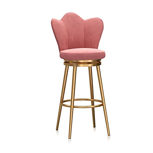 OUBBDVRT Velvet Polster gepolsterte Schwenkbarhocker mit Low Rücken Counter Height Metall Rahmenstuhl für Kücheninsel Esszimmer Terrasse Grauer Set von 1 von OUBBDVRT
