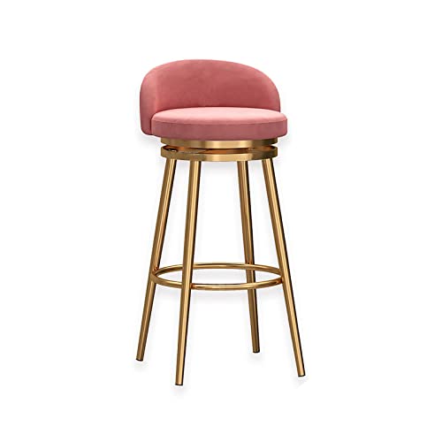 OUBBDVRT Velvet Polster gepolsterte Schwenkbarhocker mit Low Rücken Counter Height Metall Rahmenstuhl für Kücheninsel Esszimmer Terrasse Grauer Set von 1 von OUBBDVRT