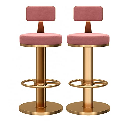 OUBBDVRT Verstellbare Schwenkstabhocker Set von 2 Gegenhöhen Barhocker mit Rückenlehne Samtpolsterpubhocker Armless Essstühle mit Fußstütze ideal für Kücheninsel und Bar. OUBBDVRT Verstellbare Schwenkstabhocker Set von 2 Gegenhöhen Barhocker mit Rückenlehne Samtpolsterpubhocker Armless Essstühle mit Fußstütze ideal für Kücheninsel und Bar. von OUBBDVRT