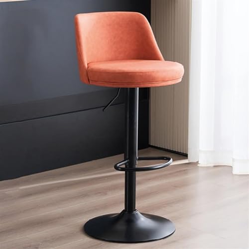 OUBBDVRT Verstellbare graue Kücheninselhocker, PU Leder Counter Height Barhocker mit Rücken, Moderne armlose Frühstücksstühle, Schwenkarchit von OUBBDVRT