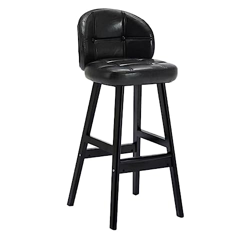 OUBBDVRT Vintage PU Leather Barhocker mit Fußstütze - stilvolle Heimküchenstühle zum Essen, Frühstücksbar und Pub - Komfortable Holzstühle mit 2 OUBBDVRT Vintage PU Leather Barhocker mit Fußstütze - stilvolle Heimküchenstühle zum Essen, Frühstücksbar und Pub - Komfortable Holzstühle mit 2 von OUBBDVRT