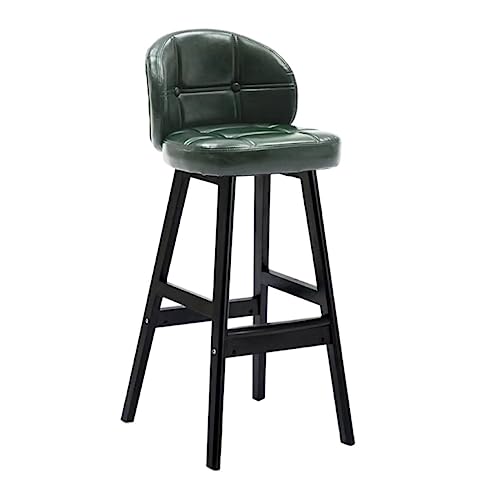 OUBBDVRT Vintage PU Leather Barhocker mit Fußstütze - stilvolle Heimküchenstühle zum Essen, Frühstücksbar und Pub - Komfortable Holzstühle mit 2 OUBBDVRT Vintage PU Leather Barhocker mit Fußstütze - stilvolle Heimküchenstühle zum Essen, Frühstücksbar und Pub - Komfortable Holzstühle mit 2 von OUBBDVRT