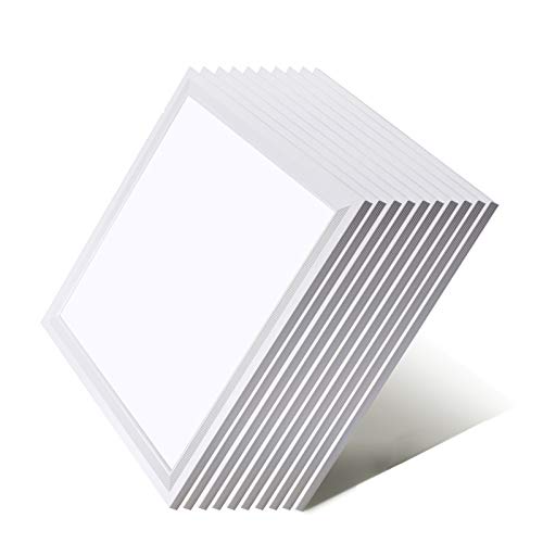 OUBO [10er Pack zum Sparpreis] LED Panel 62x62 Deckenleuchte Kaltweiß 6000K, 36W, 4000lm, Bürolampe für Odenwalddecke, Rasterleuchten, Einlegeleuchte, Weißrahme von OUBO