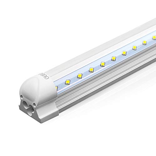OUBO 120cm LED Leuchtstoffröhre komplett Set mit Fassung kaltweiss 6000K 18W 2350lm Lichtleiste T8 Tube mit klarer Deck von OUBO