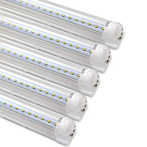 OUBO [5er Pack zum Sparpreis] LED Leuchtstoffröhre mit Fassung komplett 120CM LED Tube T8 Röhre Leuchtstofflampe, 18 Watt 2000 Lumen, Naturweiss 4000K, Transparente Abdeckung von OUBO