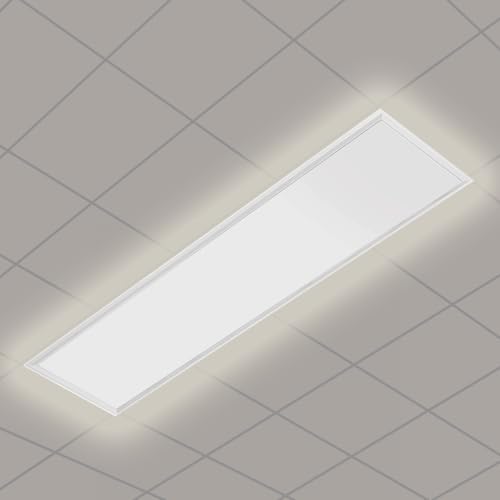 OUBO LED Panel Deckenleuchte 120x30cm Neutralweiß / 48W / 5500lm / 4000K / Silberrahmen Lampe dünn SLIM Ultraslim Deckenleuchte Wandleuchte, inkl. Trafo von OUBO