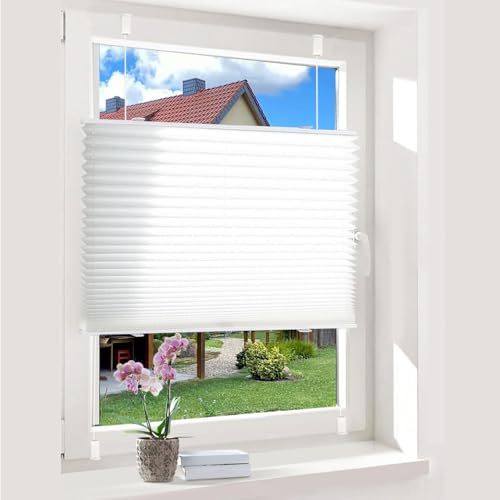 OUBO Plissee ohne Bohren Weiß 90x130cm Plissee Klemmfix Version Plisseerollo Sichtschutz und Sonnenschutz Blickdicht Easyfix lichtdurchlässig Rollo für Fenster & Tür Einfache Montage OUBO Plissee ohne Bohren Weiß 90x130cm Plissee Klemmfix Version Plisseerollo Sichtschutz und Sonnenschutz Blickdicht Easyfix lichtdurchlässig Rollo für Fenster & Tür Einfache Montage von OUBO