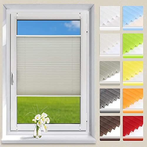 OUBO Plisseeohne Bohren Klemmfix, Aluminium-Schienen,Grau B55cm x 150cm Plissee Klemmfix Faltrollo ohne Bohren Jalousie mit Klemmträger Sonnenschutz OUBO Plisseeohne Bohren Klemmfix, Aluminium-Schienen,Grau B55cm x 150cm Plissee Klemmfix Faltrollo ohne Bohren Jalousie mit Klemmträger Sonnenschutz von OUBO