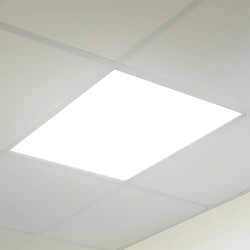 OUBO [Premium 100 lm/W] LED Panel 62x62 Neutralweiß 4000K LED Deckenleuchte Ultraslim 36W 3750 Lumen Weißrahmen Wandleuchten für Küche, Keller, Büro, inkl. Trafo von OUBO