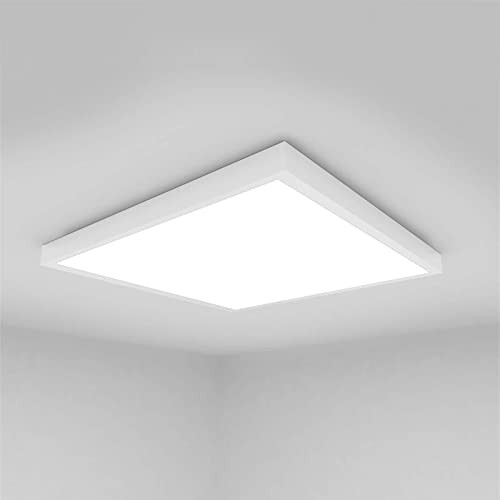 OUBO [Premium 100 lm/W] LED Panel 62x62 inkl. Weiß Aufbaurahmen Neutralweiß 4000K LED Deckenleuchte Ultraslim 36W 3750 Lumen Weißrahmen Wandleuchten für Küche, Keller, Büro, inkl. Trafo von OUBO