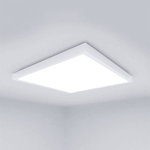 OUBO [Premium 110 lm/W LED Panel 62x62 inkl. Weiß Aufbaurahmen Kaltweiß 36W 4000lm 6000K Silberrahmen Ultraslim Deckenleuchte Wandleuchte für Büro, inkl. Trafo von OUBO