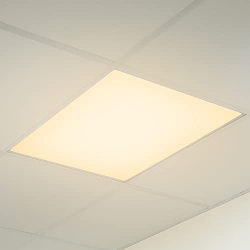 OUBO [Premium 120 lm/W] LED Panel 62x62 Warmweiß 36W 4600lm 3000K Silberrahmen Ultraslim Deckenleuchte Wandleuchte für Büro, inkl. Trafo von OUBO