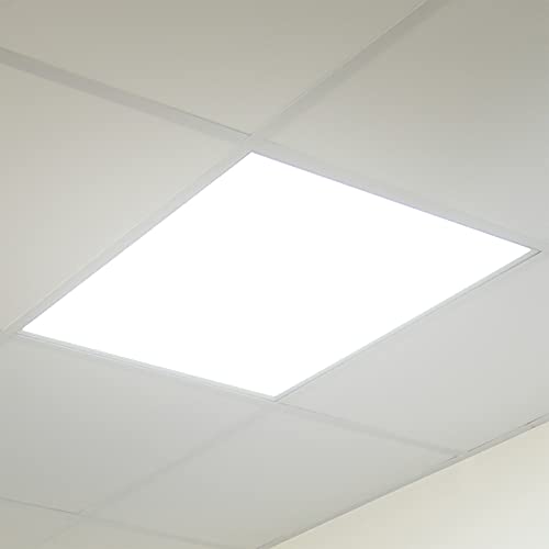 OUBO [Premium 100 lm/W] LED Panel 62x62 Kaltweiß 36W 4000lm 6000K Silberrahmen Ultraslim Deckenleuchte Wandleuchte für Büro, inkl. Trafo von OUBO