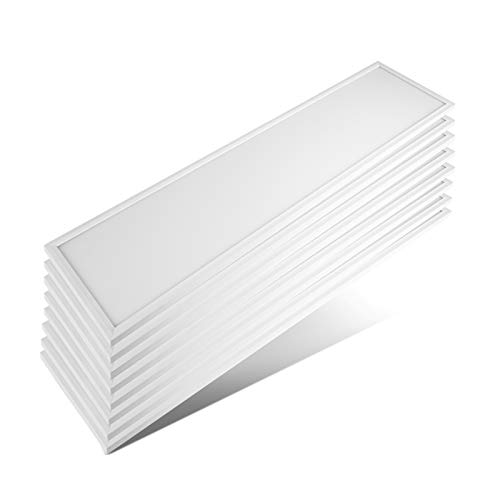 [Pro][10er Pack] LED Panel 120x30cm 48W Deckenleuchte Kaltweiß 4800 lumen, 6000K, dünn Ultraslim, Silberes Gehäuse, Wandleuchte für Wohnraum, Bad, Flur, Wand, Decke, Küchen [Energieklasse A+] von OUBO