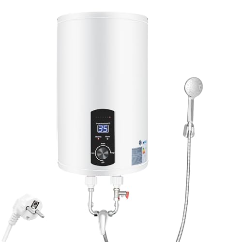 OUBUBY Elektrischer Warmwasserspeicher 30L Warmwasserboiler 2000W 220V Wandhängend Elektrospeicher Energiesparend Heizleistung Boiler, Wasserboiler, Emaillierter Innenbehälter, LED Bildschirm (30L) von OUBUBY