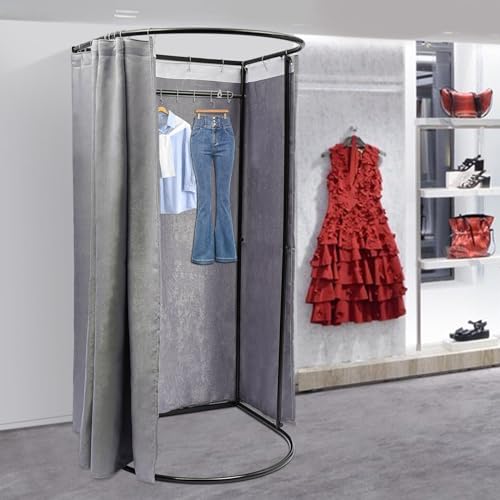 OUBUBY Umkleidekabine, Freistehende Umkleidekabine Tragbare Umkleidekabine für Bekleidungsgeschäfte Sichtschutzfenster Verdunkelungsumkleidekabine Geeignet für Einkaufszentrum, Bekleidungsgeschäft von OUBUBY