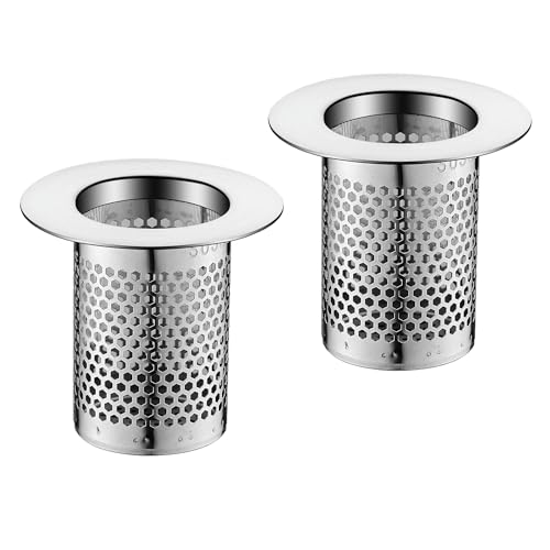 2 Stück 5cm Abflusssieb, Abflusssieb Dusche, Haarsieb Dusche Edelstahl, Haare Abflusssieb Spüle Sieb, Abflusssieb Waschbecken, Sink Strainer, Einsetzbar für Küche, Bad, Balkonbodenablauf von OUCONGK