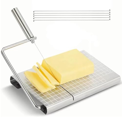 OUCONGK Käseschneider, Käsehobel, Käseschneider mit Draht, Cheese-Slicer Edelstahl, Butter Cutter, Kitchen Cheese Slicer, Strapazierfähig, für Käse, Butter, Fleisch, Andere Vorspeisen von OUCONGK