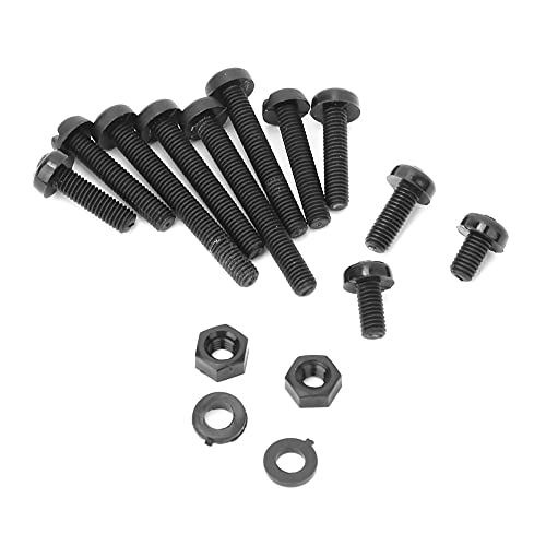 600-teiliges Kreuzschrauben-Nylonschrauben-Set M3 5~25 Mm Flachkopf-Kreuzschrauben-Unterlegscheiben-Mutter-Set (600 Stück schwarze Schrauben und Muttern/Box) von OUCRIY