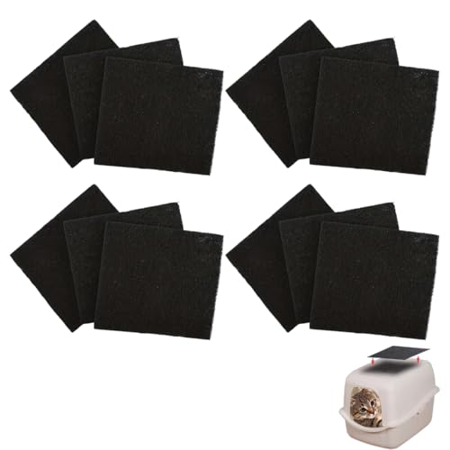 OUDQFCJ 12 PCS Aktivkohlefilter Matte, Bio Mülleimerfilter, Geruchsneutralisierende Filter, Kompatibel mit Lebensmittelbehältern, Langlebig und Effektiv für Kompostbehälter (10.5x11.5cm) von OUDQFCJ