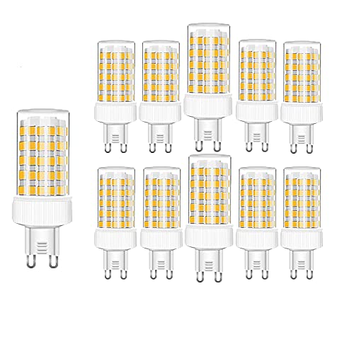 GOUGEER 10 Stück G9 10W LED Glühbirnen Ersatz der G9 100W Halogenlampe G9 1000 Lumen, Warmweiß 3000k, Keramiksockel, Nicht Dimmbare Glühlampe für die Beleuchtung zu Hause, g9 Kapselbirnen von OUGEER