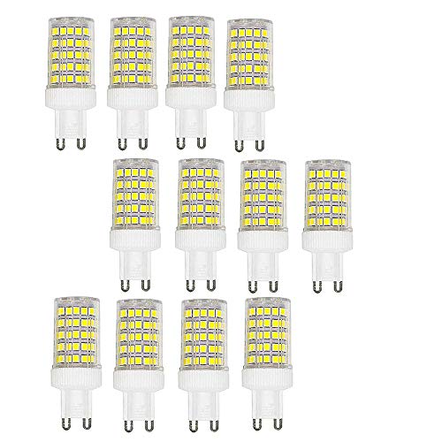 GOUGEER 12 Stück G9 10W LED Glühbirnen Ersatz der 100W Halogenlampe G9 1000 Lumen, kaltweiß 6000K, Keramiksockel, Nicht Dimmbare Glühlampe für die Beleuchtung zu Hause, g9 Kapselbirnen von OUGEER