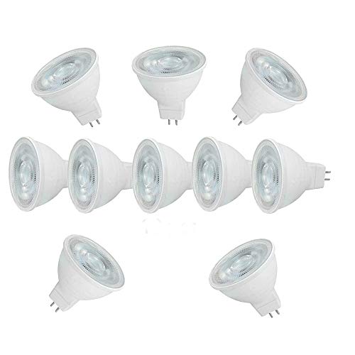 OUGEER 10 Stück MR16 LED-Leuchtmittel 6W AC 220-240V LED GU5.3, Entspricht 60W MR16 Halogenlampe Kaltweiß 6000K MR16 LED-Strahler GU5,3 600 Lumen Nicht Dimmbar von OUGEER