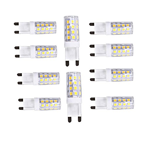 OUGEER 10er Pack G9 LED Lampe, Kein Flackern, (4W, Ersetzt 40W Halogen), 400LM, Warmweiß 3000K, G9 LED Leuchtmittel Birne von OUGEER