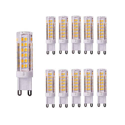 OUGEER 10er Stück G9 7W LED Lampe, 7W entspricht 65W Halogenlampe Warmweiß 3000K 650LM AC 220-240V Non-dimmable LED G9 Birne von OUGEER