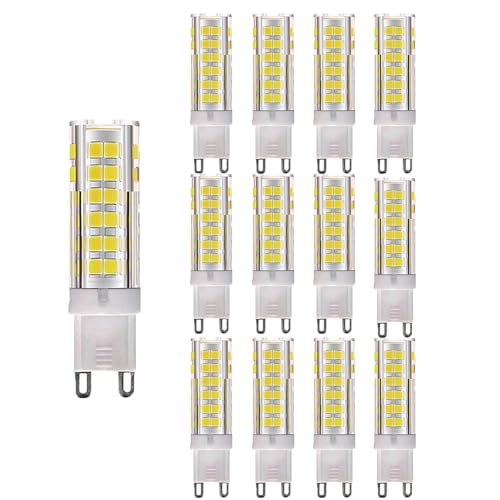 OUGEER 12er Pack G9 LED Lampe, Kein Flackern, (7W, Ersetzt 65W Halogen), 650LM, Kaltweiß 6000K, G9 LED Leuchtmittel Birne von OUGEER