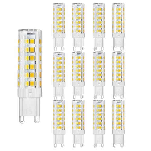 OUGEER 12er Pack G9 LED Lampe, Kein Flackern, (7W, Ersetzt 65W Halogen), 650LM, Warmweiß 3000K, G9 LED Leuchtmittel Birne von OUGEER