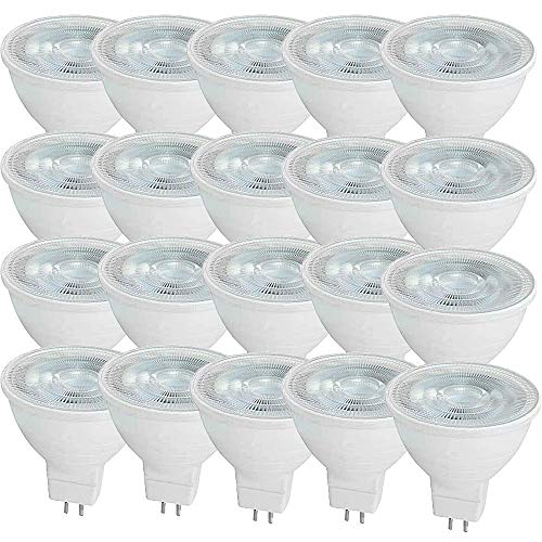 OUGEER 20 Stück MR16 LED-Leuchtmittel 5W AC 220-240V LED GU5.3, Entspricht 50W MR16 Halogenlampe Warmweiß 3000K MR16 LED-Strahler GU5,3 500 Lumen Nicht Dimmbar von OUGEER