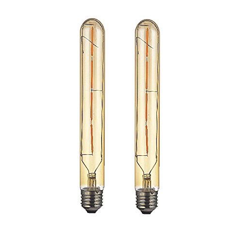 OUGEER 2er Edison Vintage Röhrenlampe E27 4W T30-225 Reagenzglas Flöte Glühlampe Rohr,AC 220-240V,E27 T30 LED Filament Glühbirne Warmweiß(2300K) von OUGEER