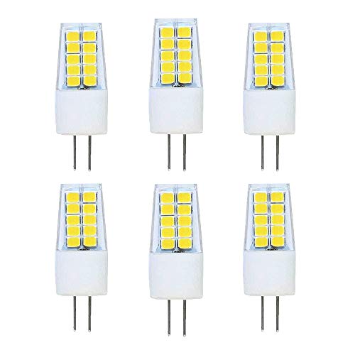 OUGEER 6 Stück Energiesparende G4 3W LED Birne, 20 SMD 2835,Kalteweiß 6000K, 300lm, AC 220-240V LED-Lampen Ersatz 30W Halogenlampe Nicht Dimmbar von OUGEER