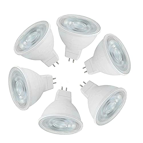 OUGEER 6 Stück MR16 LED-Leuchtmittel 5W LED GU5.3, Entspricht 50W MR16 Halogenlampe Kaltweiß 6000K MR16 LED-Strahler GU5,3 500 Lumen Nicht Dimmbar, AC/DC 12V von OUGEER