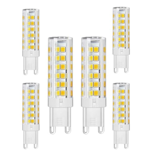 OUGEER 6er Pack G9 LED Lampe, Kein Flackern, (7W, Ersetzt 65W Halogen), 650LM, Warmweiß 3000K, G9 LED Leuchtmittel Birne von OUGEER