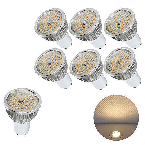 OUGEER 6er Stück GU10 LED 6W 600 Lumen GU10 60W Halogen Ersatz Warmweiß 3000K 120° Abstrahlwinkel AC 85-265V Nicht dimmbar GU10 Spot Leuchtmittel von OUGEER