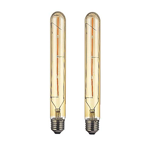 OUGEER 2er Edison Vintage Röhrenlampe E27 4W T30-225 Reagenzglas Flöte Glühlampe Rohr,400LM,AC 220-240V,E27 T30 LED Filament Glühbirne Warmweiß(2300K)，Nicht Dimmbar von OUGEER