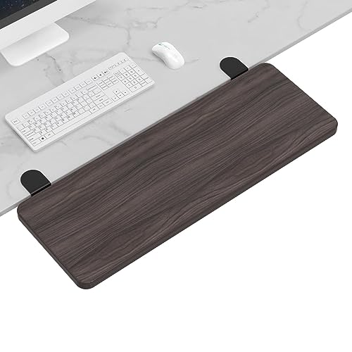 OUGIC Ergonomische Schreibtisch-Verlängerung, 64 x 24 cm, stanzfreie Klemme, faltbare Tastatur-Schubladenablage, Tisch-Halterung, Armlehne, Computer-Ellenbogen-Armstütze von OUGIC