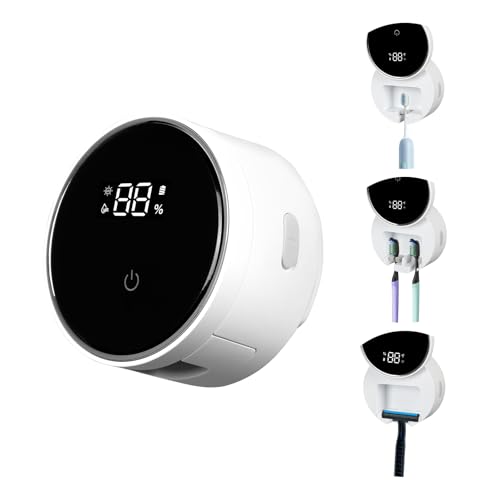 3 IN 1 UV Desinfektions Zahnbürstenhalter mit Trocknen Automatischer Sensor Zahnbürste Sterilisator,Elektrischer Zahnbürsten Desinfektionsmittel, Zahnbürste Organizer mit 2 Zahnbürsten Halter von OUGPIU