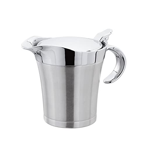 500ml Thermo Sauciere mit Klappdeckel, Edelstahl Saucenkrug Doppelt Isoliert Tropfen Soßenkanne, Saucen Behälter Thermo Sauciere Geschenke (470ml) von OUGPIU